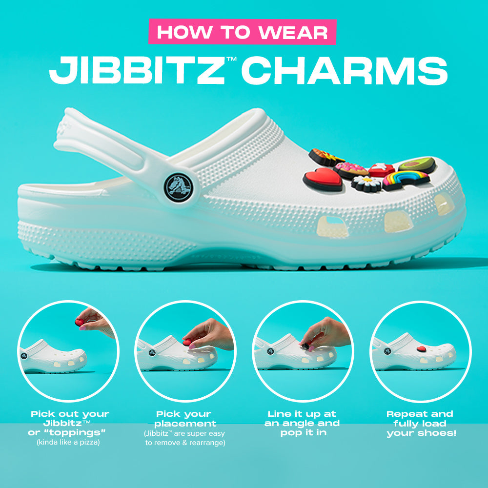 CROCS JIBBITZ BLACK & WHITE NUMBER 2