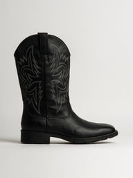 MENS KOLBY BRONCO COWBOY BOOTS - BLACK