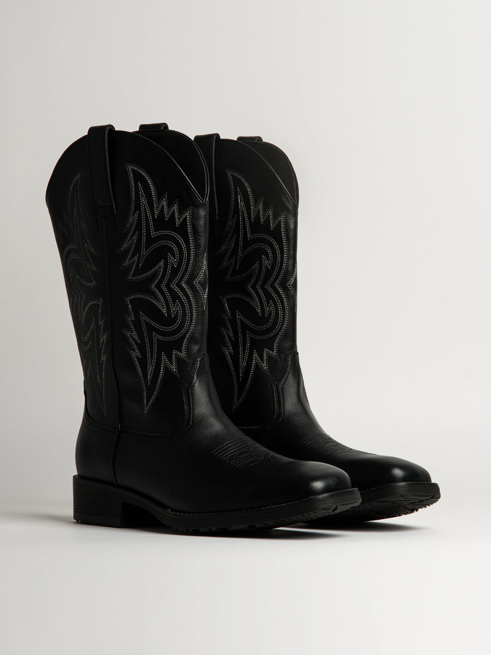 MENS KOLBY BRONCO COWBOY BOOTS - BLACK