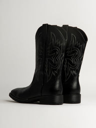 MENS KOLBY BRONCO COWBOY BOOTS - BLACK