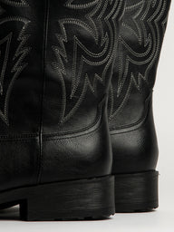 MENS KOLBY BRONCO COWBOY BOOTS - BLACK