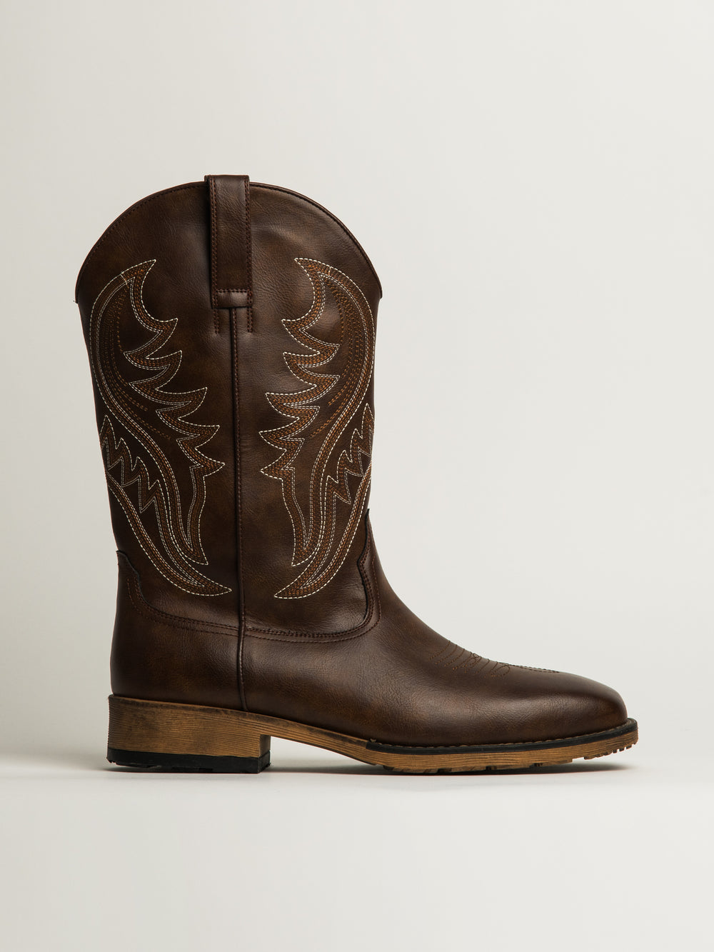 MENS KOLBY BRONCO COWBOY BOOTS - BROWN