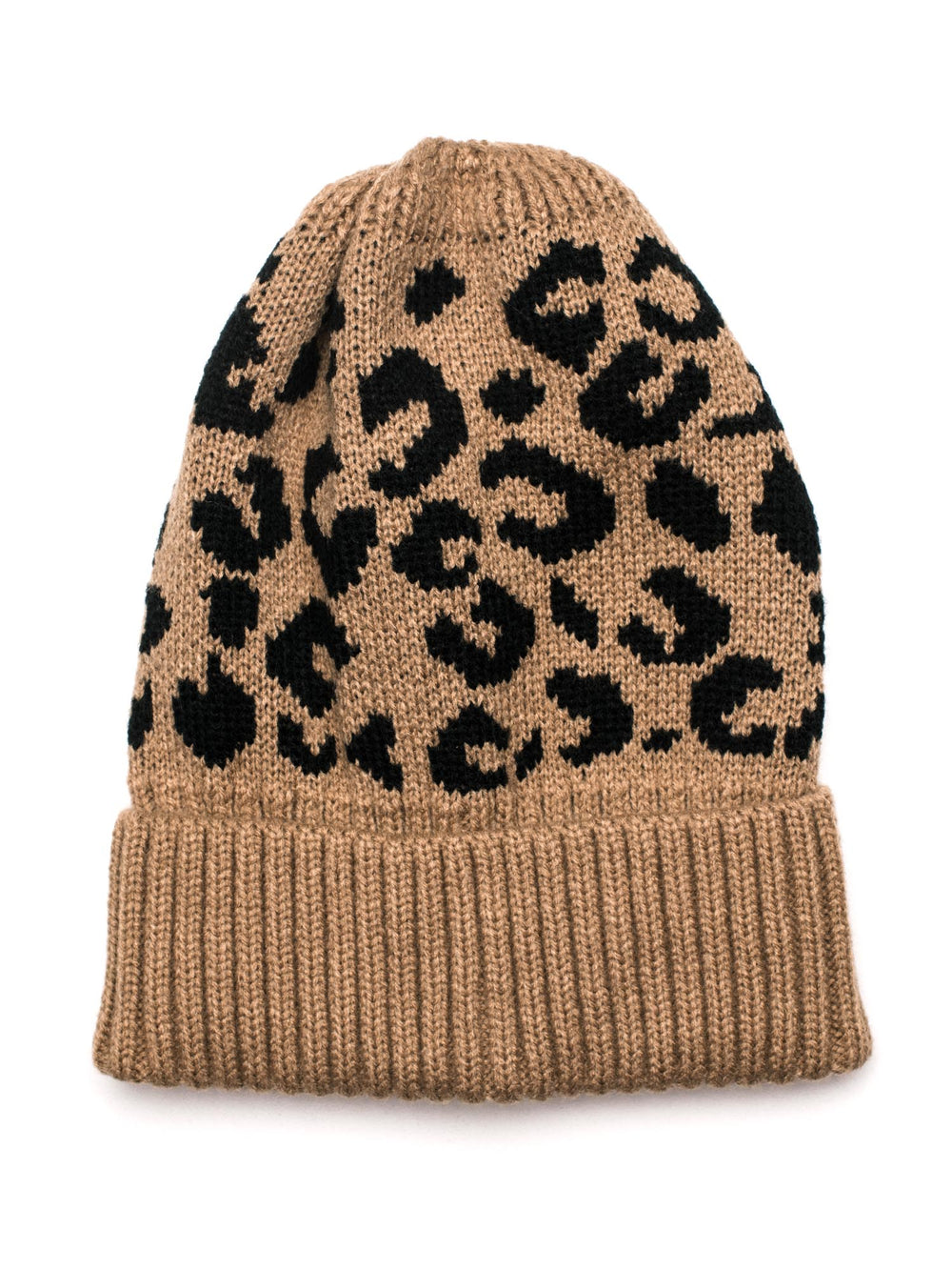 LEOPARD PRINT BEANIE - CLEARANCE