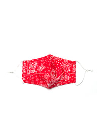 KW FASHION CORP BANDANA PRINT MASK - RED - CLEARANCE