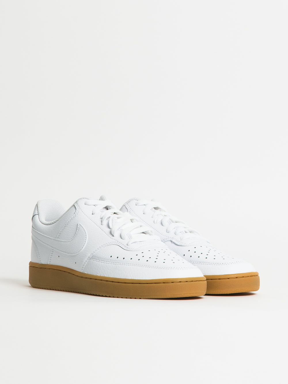 MENS NIKE COURT VISION LOW NEXT NATURE SNEAKER - WHITE/LIGHT BROWN