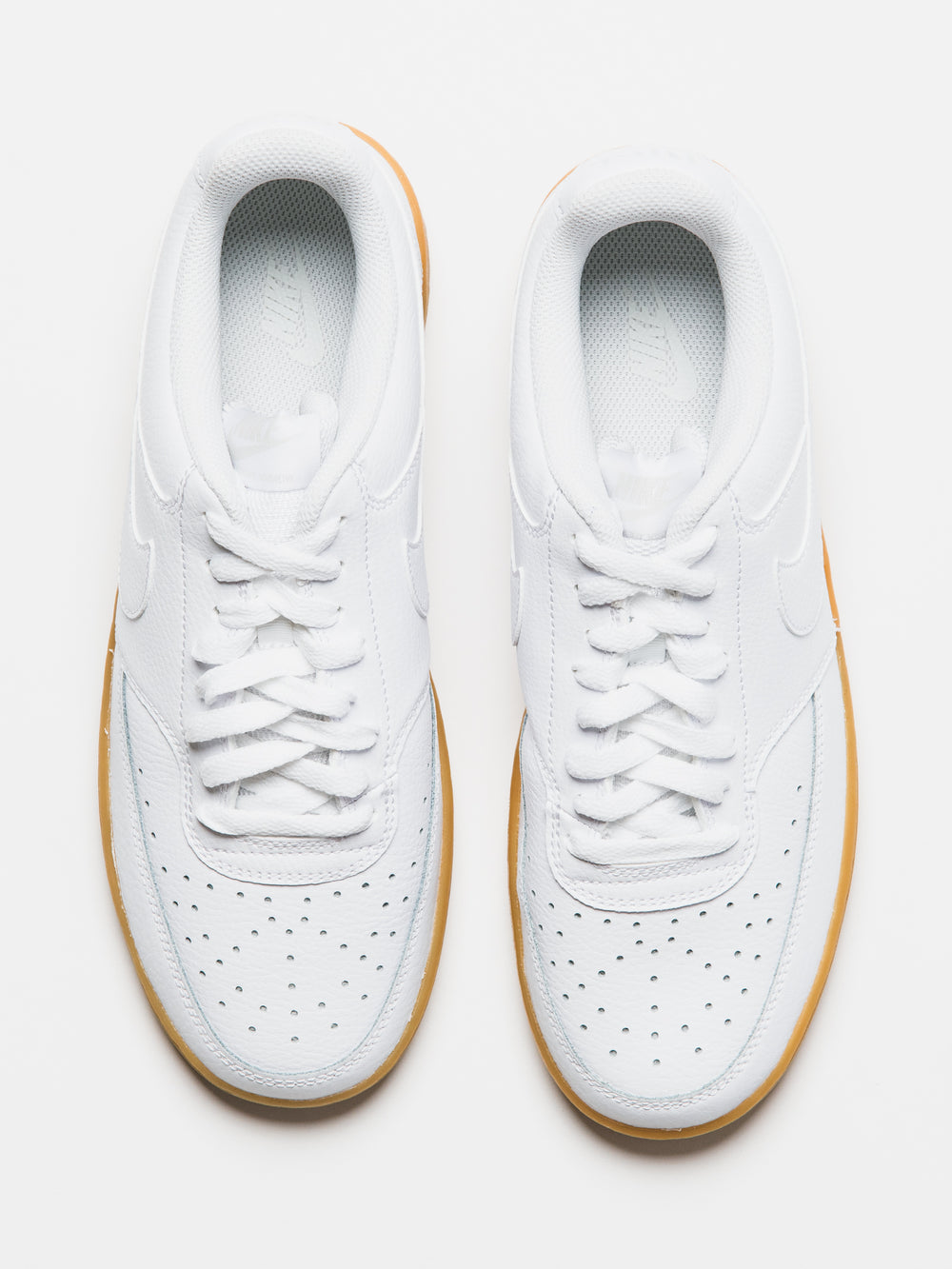 MENS NIKE COURT VISION LOW NEXT NATURE SNEAKER - WHITE/LIGHT BROWN
