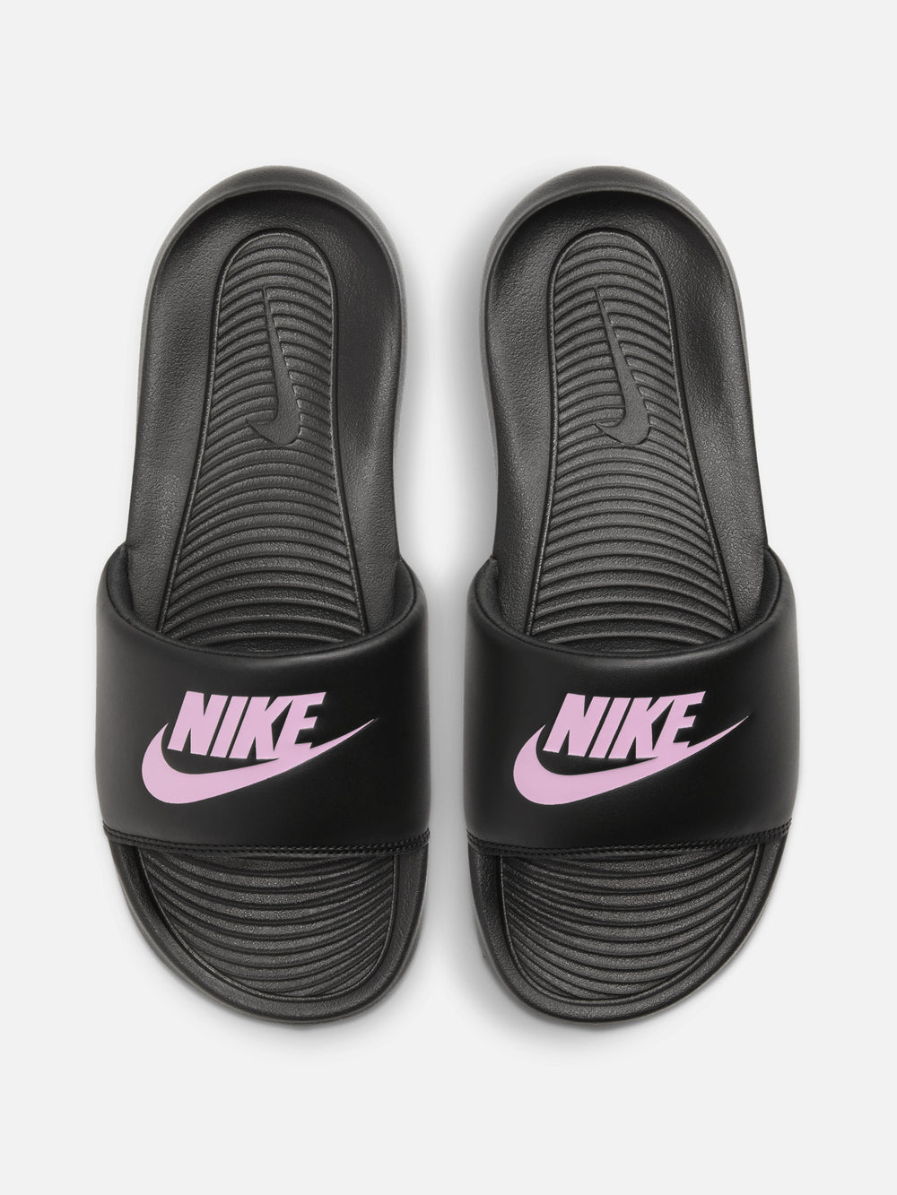 WOMENS NIKE VICTORI ONE SLIDES - BLACK/LIGHT ARCTIC PINK