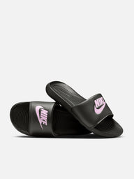 WOMENS NIKE VICTORI ONE SLIDES - BLACK/LIGHT ARCTIC PINK