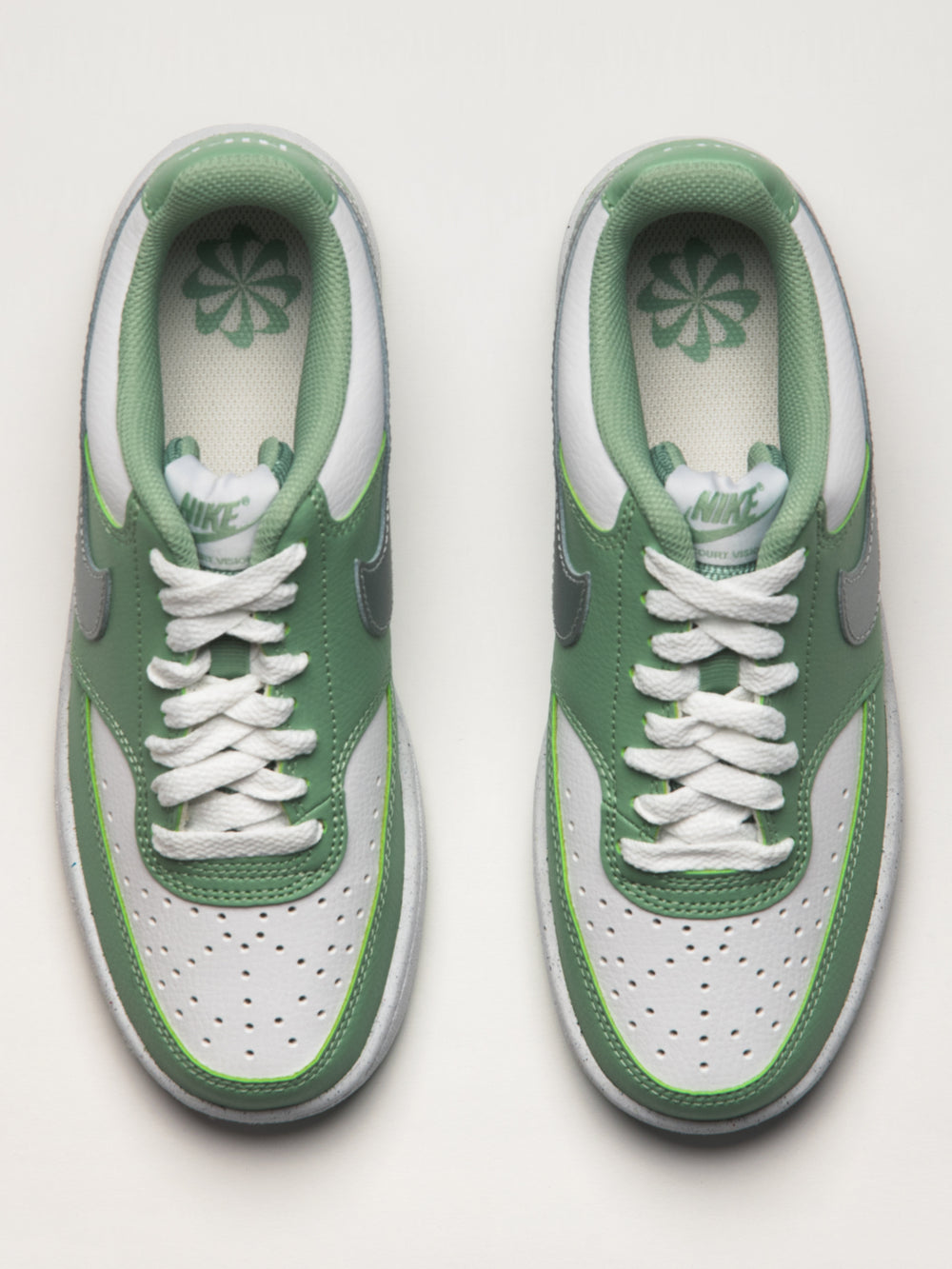 WOMENS NIKE COURT VISION LOW NEXT NATURE SNEAKER - WHITE/GREEN