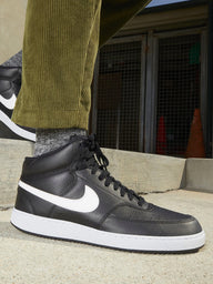 MENS NIKE COURT VISION MID NEXT NATURE SNEAKER - BLACK/WHITE - CLEARANCE