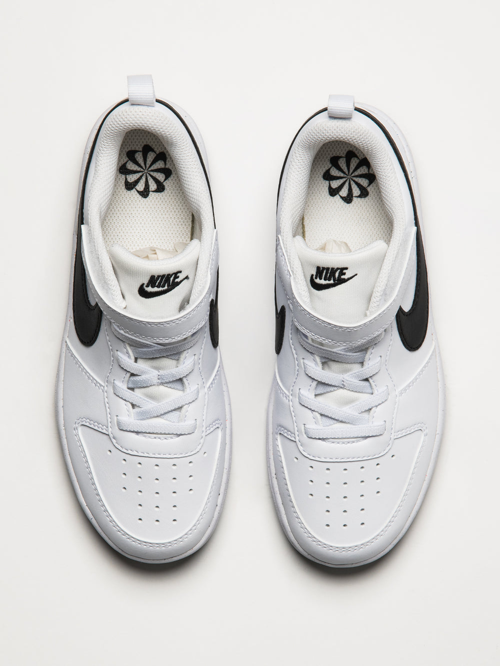 KIDS NIKE COURT BOROUGH LOW RECRAFT SHOES - WHITE/BLACK