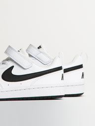 KIDS NIKE COURT BOROUGH LOW RECRAFT SHOES - WHITE/BLACK
