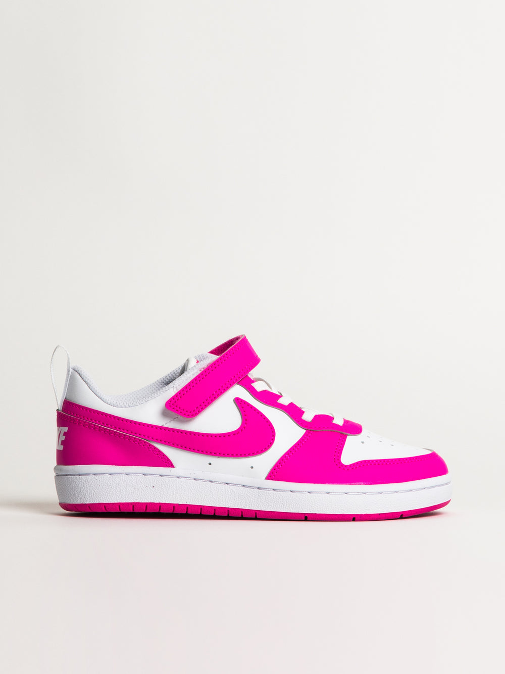 KIDS NIKE COURT BOROUGH LOW RECRAFT SHOES - WHITE/LASER FUCHSIA