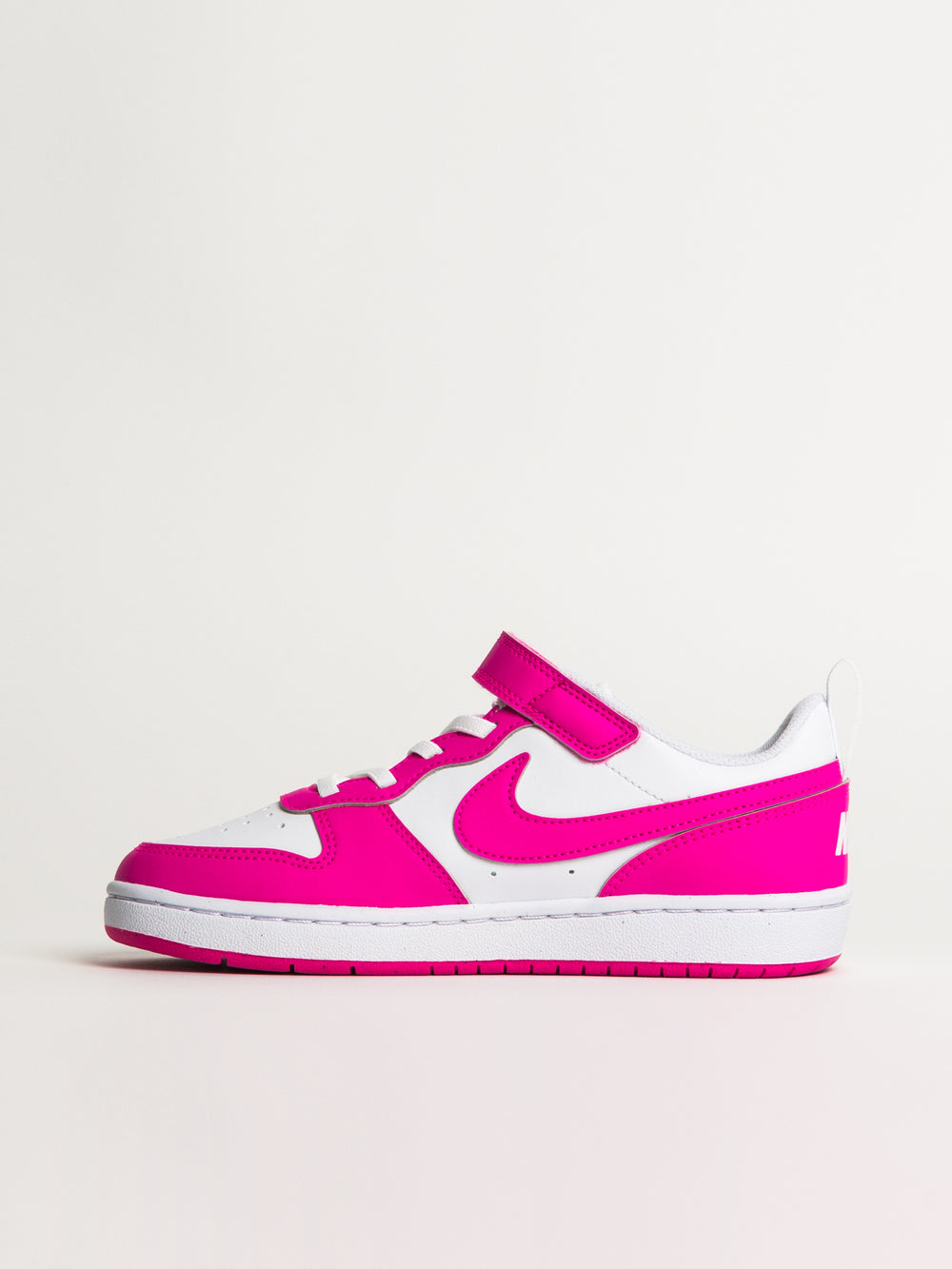 KIDS NIKE COURT BOROUGH LOW RECRAFT SHOES - WHITE/LASER FUCHSIA