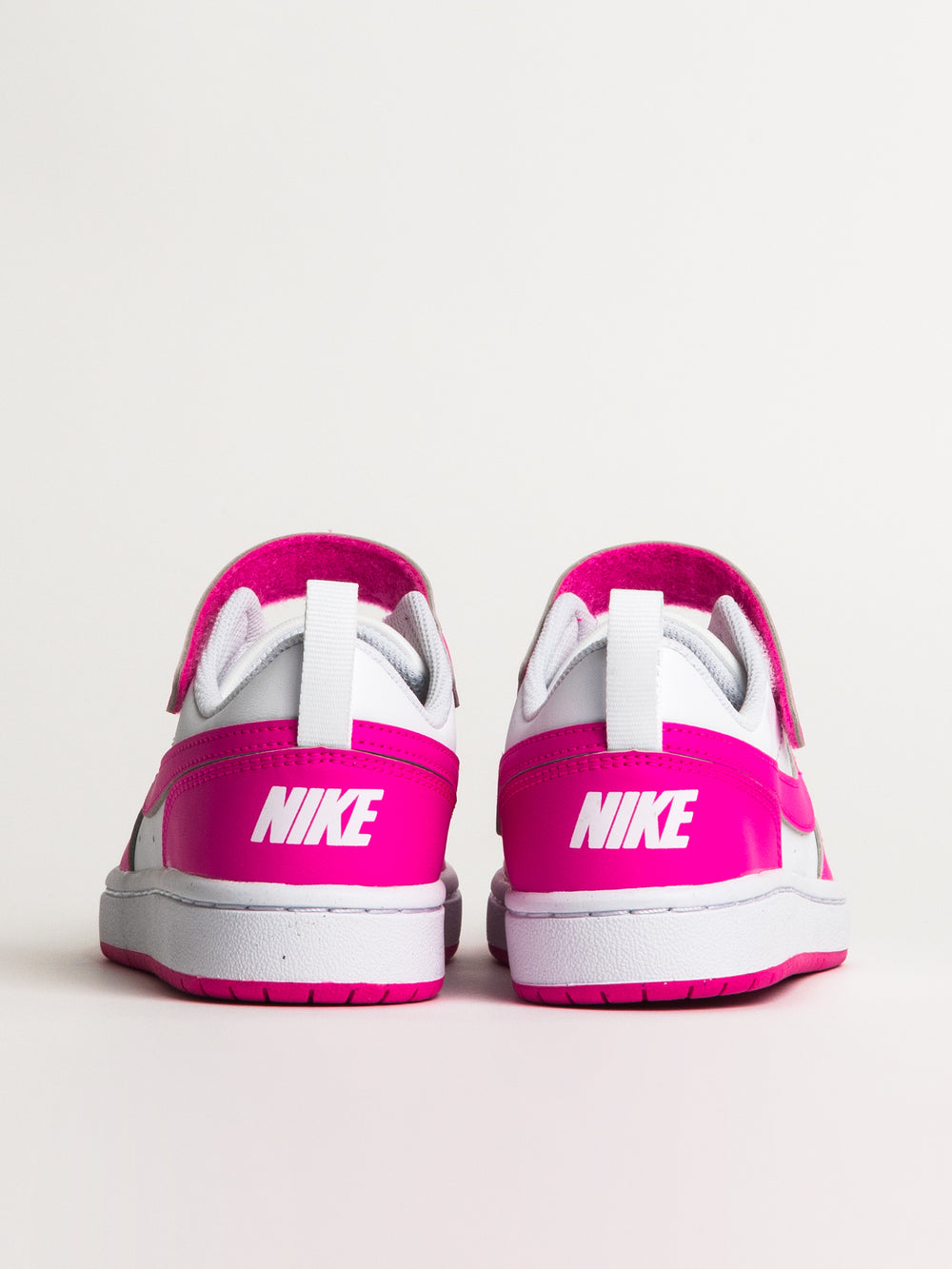 KIDS NIKE COURT BOROUGH LOW RECRAFT SHOES - WHITE/LASER FUCHSIA
