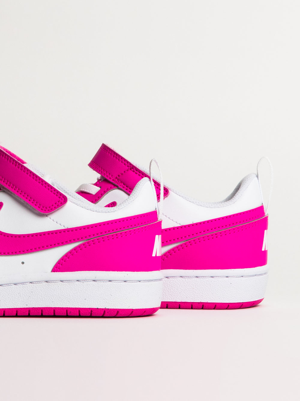 KIDS NIKE COURT BOROUGH LOW RECRAFT SHOES - WHITE/LASER FUCHSIA