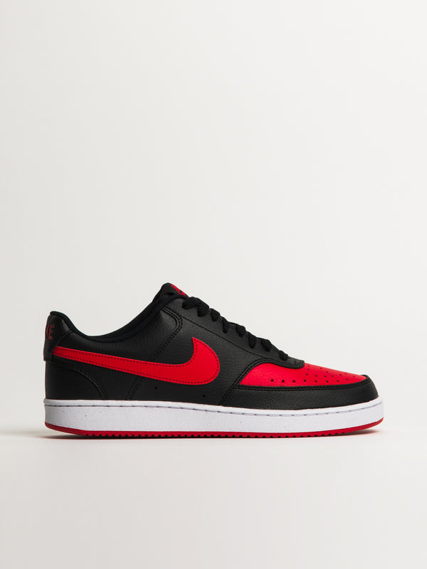 NIKE MENS NIKE COURT VISION LOW SNEAKER - BLACK/WHITE/UNIVERSITY RED - Blackwell Supply Co.