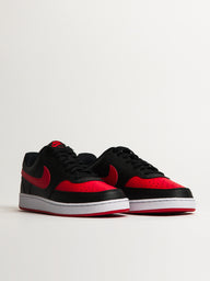 MENS NIKE COURT VISION LOW SNEAKER - BLACK/WHITE/UNIVERSITY RED