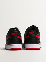 MENS NIKE COURT VISION LOW SNEAKER - BLACK/WHITE/UNIVERSITY RED