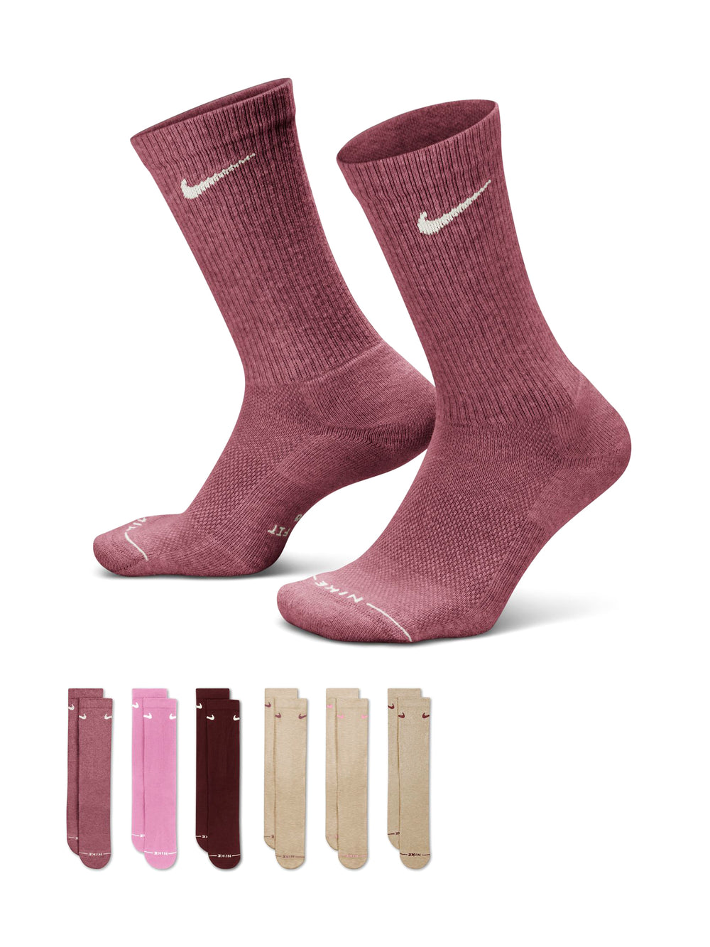 NIKE EVERYDAY CUSHIONED DRI-FIT 6PK SOCK - MULTI