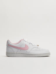 WOMENS NIKE COURT VISION LOW SNEAKER - WHITE/PINK