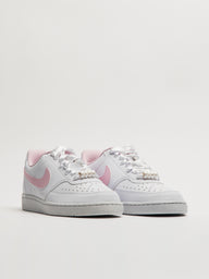 WOMENS NIKE COURT VISION LOW SNEAKER - WHITE/PINK