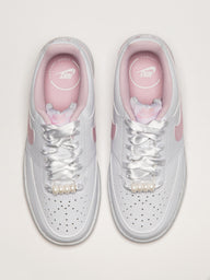 WOMENS NIKE COURT VISION LOW SNEAKER - WHITE/PINK