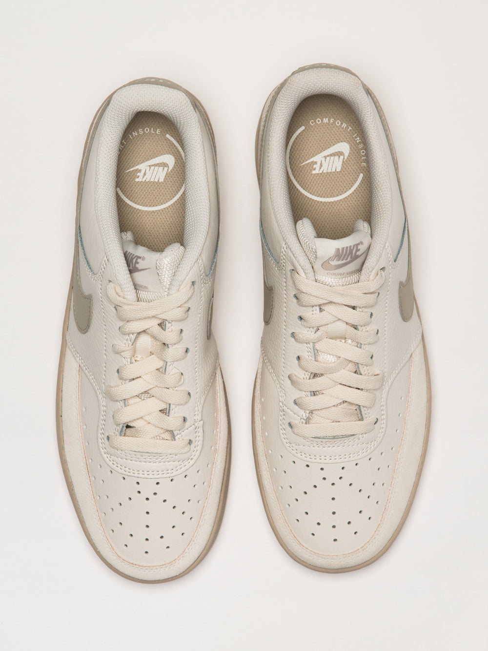 MENS NIKE COURT VISION LO SUEDE SNEAKER - CREAM