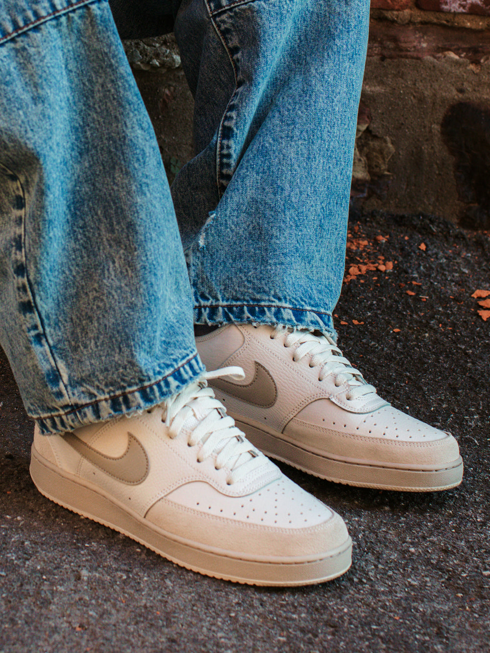 NIKE COURT VISION LO SUEDE SNEAKER - CREAM