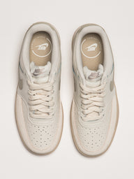 WOMENS NIKE COURT VISION LO SUEDE SNEAKER - CREAM