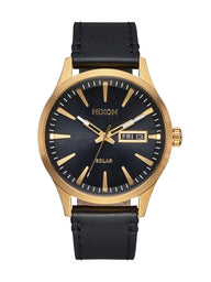 NIXON SENTRY SOLAR LTHR - GOLD/OR - CLEARANCE