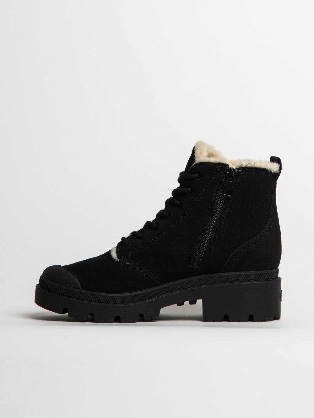 WOMENS PALLADIUM PALLABASE WOOL-LINED NUBUCK ZIP - CLEARANCE