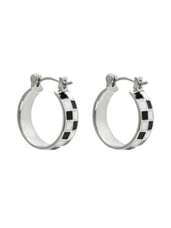 PURA VIDA CHECKERBOARD HUGGIE EARRINGS - CLEARANCE