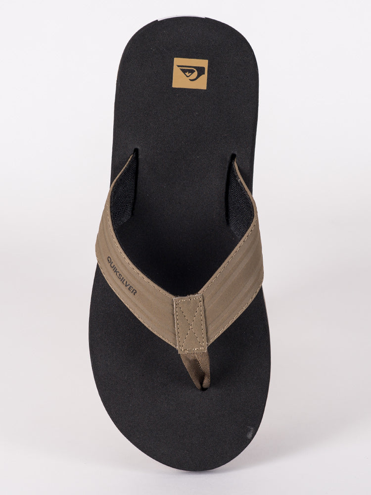 MENS QUIKSILVER MONKEY WRENCH TAN SOLID SANDALS - CLEARANCE
