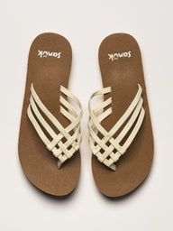 WOMENS SANUK YOGA SANDY II SANDALS - TAN/WHITE