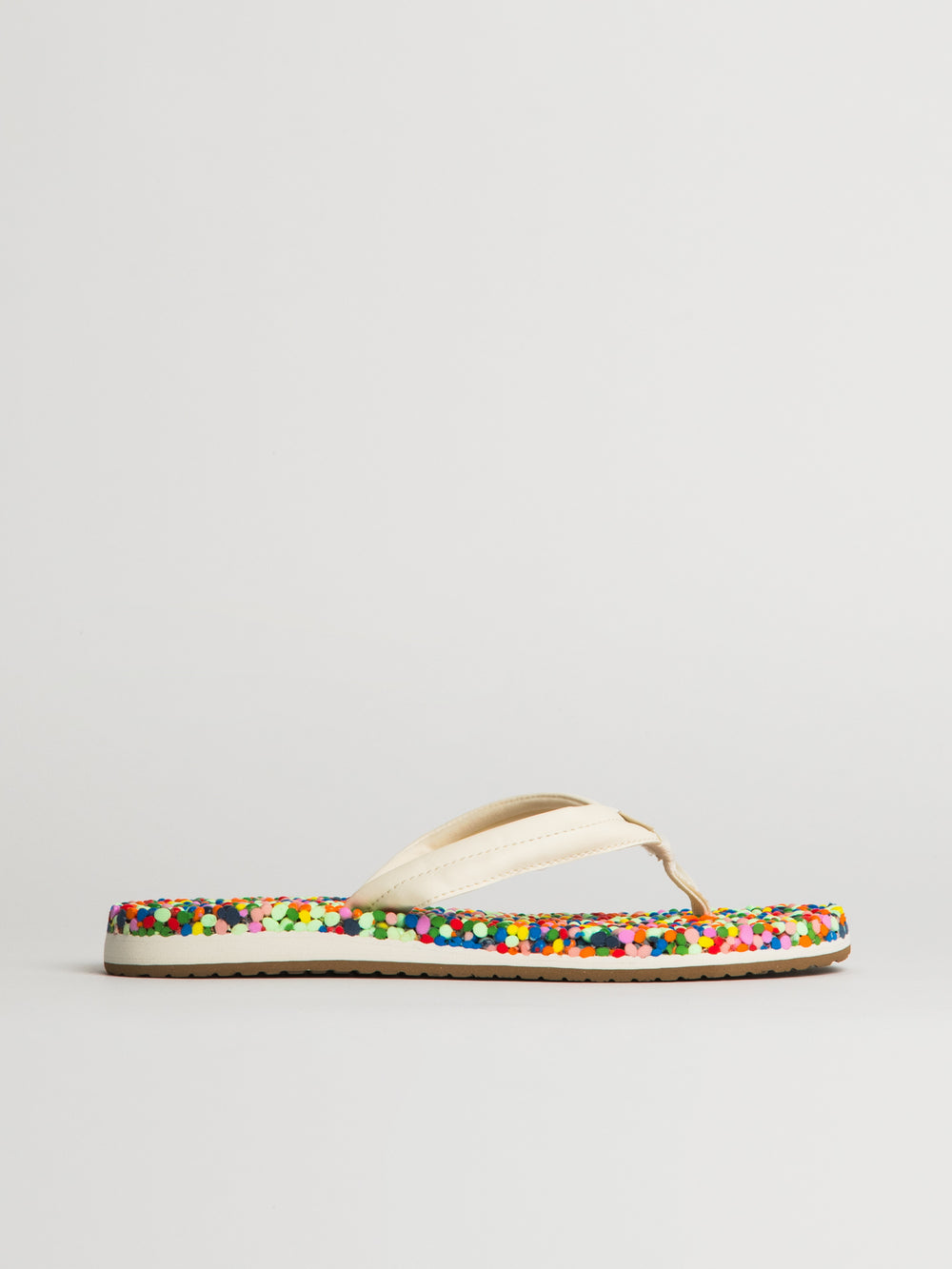 WOMENS SANUK BUBBLECUSH SANDALS - RAINBOW CONFETTI
