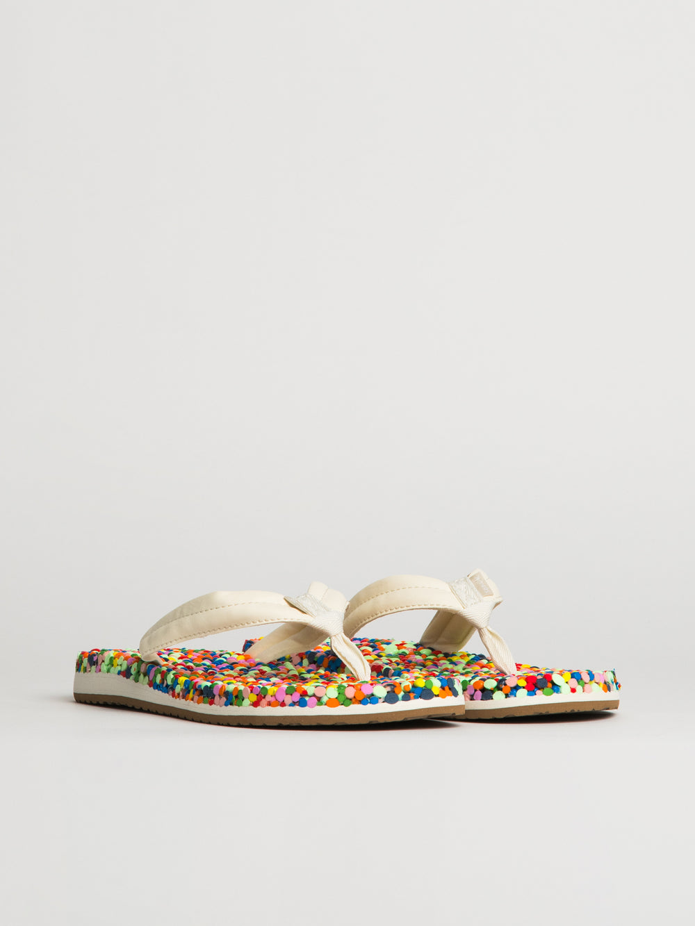 WOMENS SANUK BUBBLECUSH SANDALS - RAINBOW CONFETTI