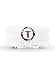 TELETIES HAIR TIE LARGE - COCONUT WHITE - CLEARANCE