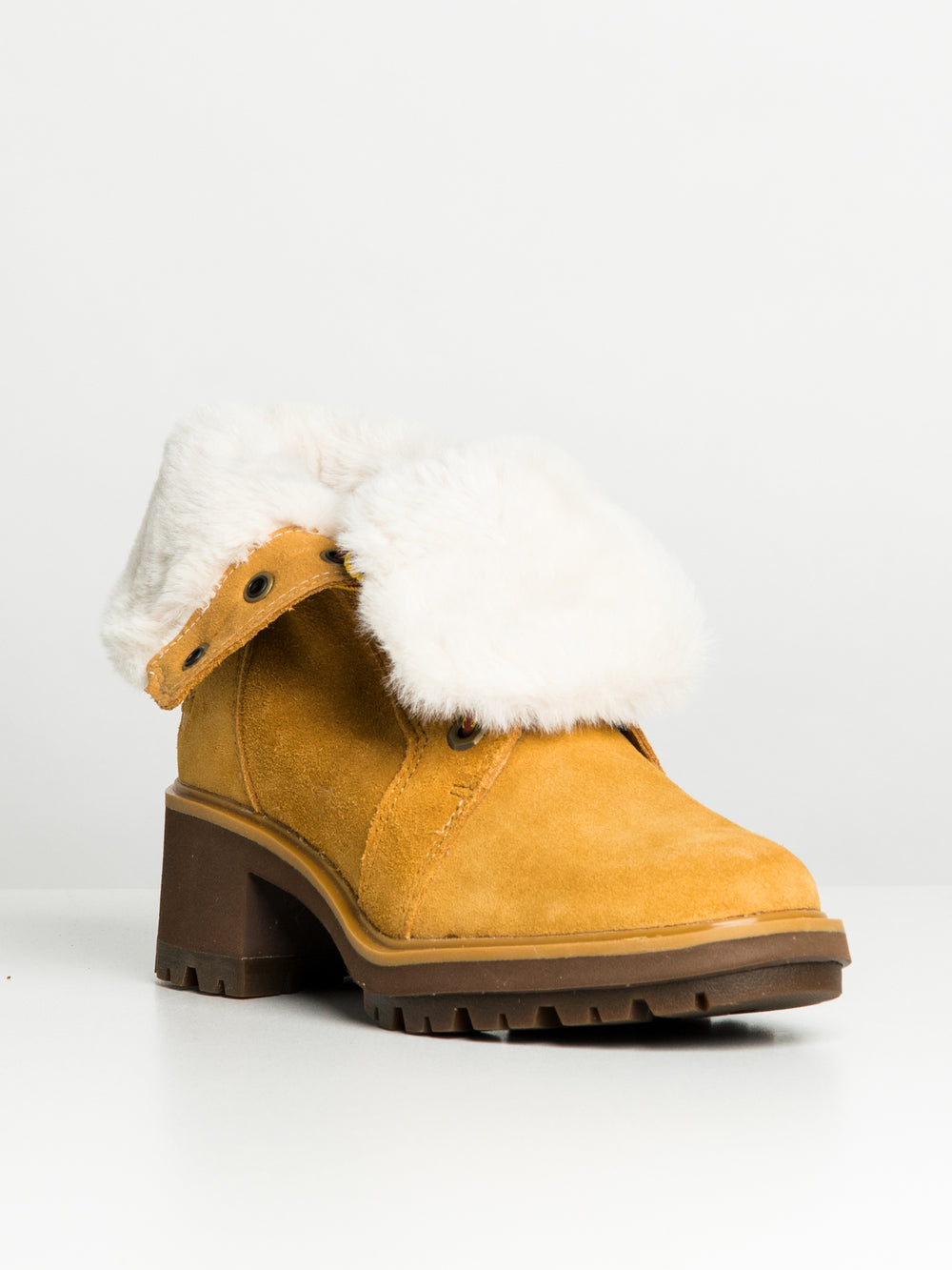 WOMENS TIMBERLAND KORI PARK TEDDY FOLDDOWN SDE BOOT - CLEARANCE