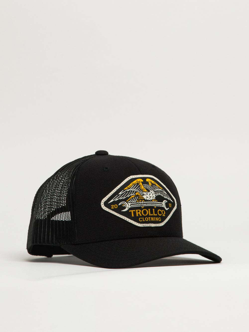 TROLL CO. DHCM WING SPANNER CURVED BRIM HAT - BLACK
