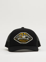 TROLL CO. DHCM WING SPANNER CURVED BRIM HAT - BLACK