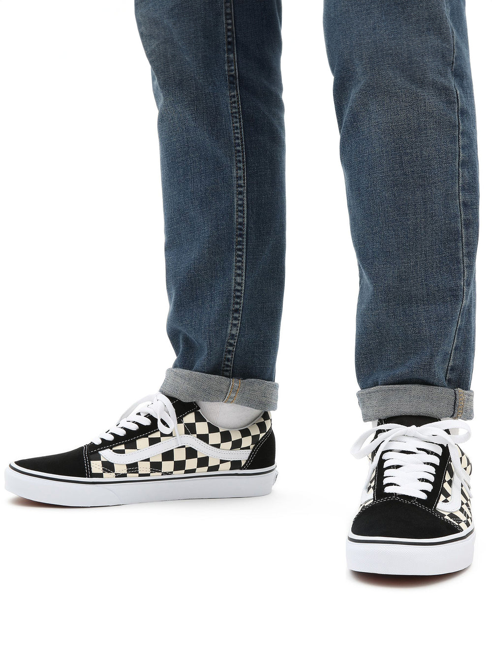 MENS VANS OLD SKOOL PRIMARY CHECKER CANVAS SNEAKER - CLEARANCE