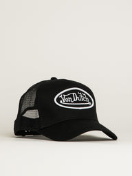 VON DUTCH STAPLE TRUCKER HAT - BLACK