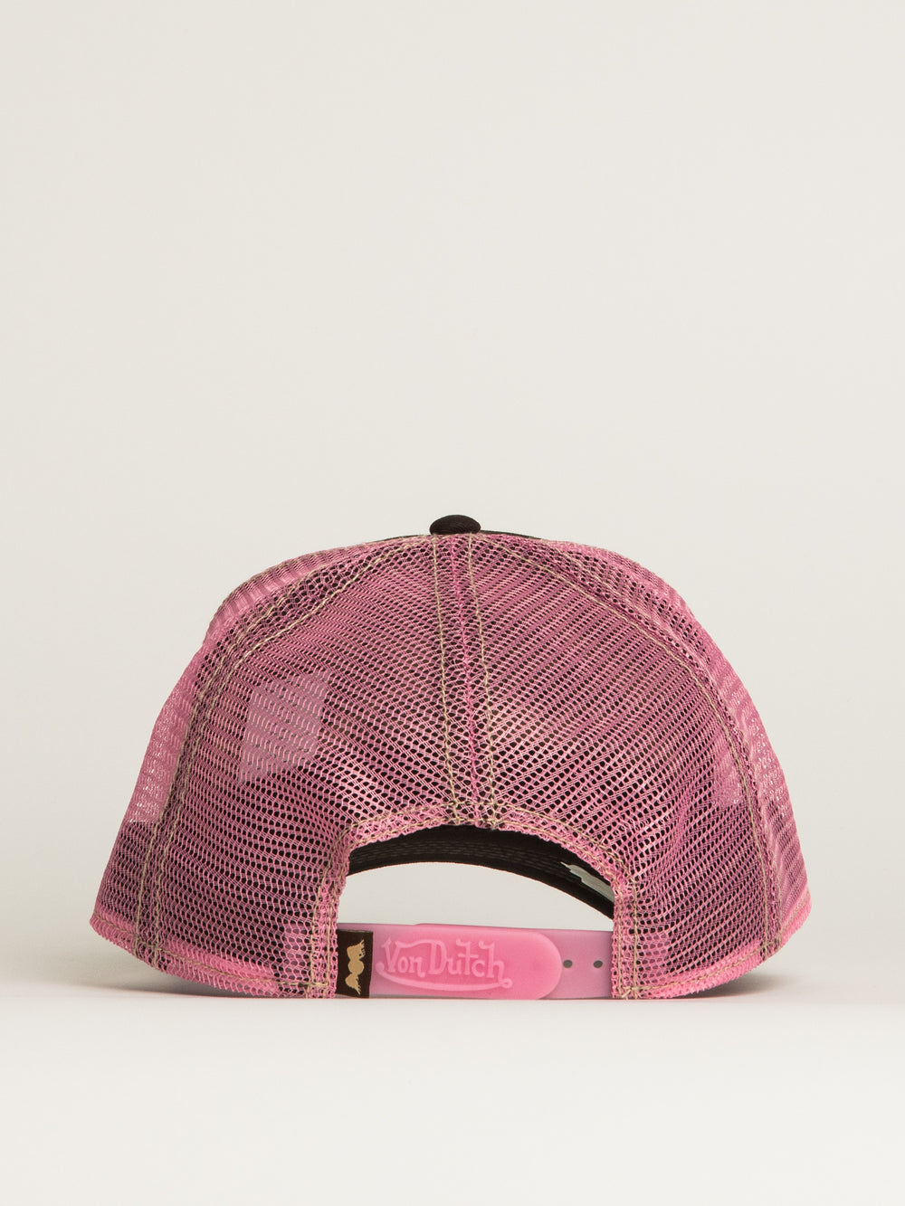 VON DUTCH STAPLE TRUCKER HAT - BLACK PINK
